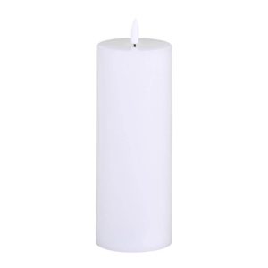 LED Bloklys i Voks Hvid 20 cm