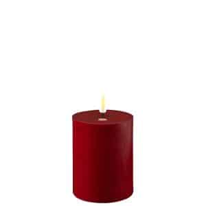 Bordeaux røde LED bloklys - Ø: 7,5 cm x 10 cm