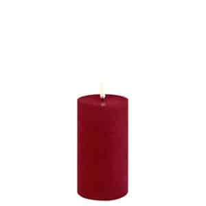 LED bloklys, Carmine red, Rustic, 7,8x15 cm