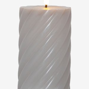 Star Trading - Bloklys Flamme Swirl LED 15 cm - Grå - Lys - - Homeroom