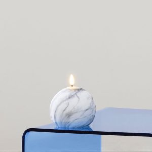 Star Trading - FLAMME MARBLE bloklys LED 12 cm - Grå - Bordlamper - - Homeroom