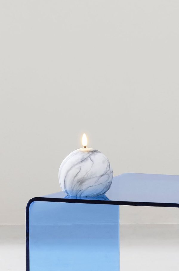 Star Trading - FLAMME MARBLE bloklys LED 12 cm - Grå - Bordlamper - - Homeroom