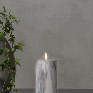 Star Trading - FLAMME MARBLE bloklys LED 15 cm - Grå - Bordlamper - - Homeroom