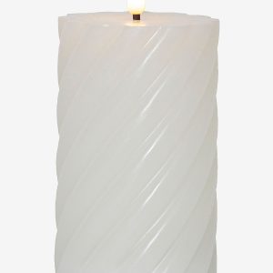 Star Trading - Bloklys Flamme Swirl LED 15 cm - Hvid - Lys - - Homeroom