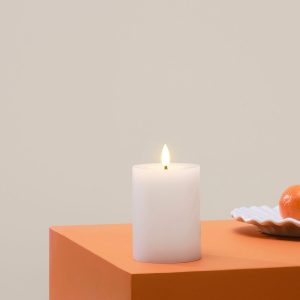 Star Trading - FLAMME FLOW bloklys LED 12,5 cm - Hvid - Lys - - Homeroom