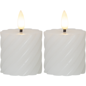 Star Trading Flamme Swirl LED bloklys, batteri, hvid