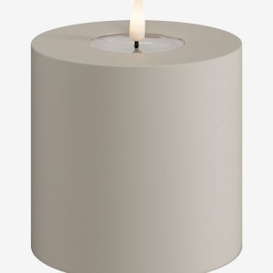 DeluxeHomeart - LED udend⌀rs bloklys 10x10 cm - Beige - Dekorationsbelysning - - Homeroom