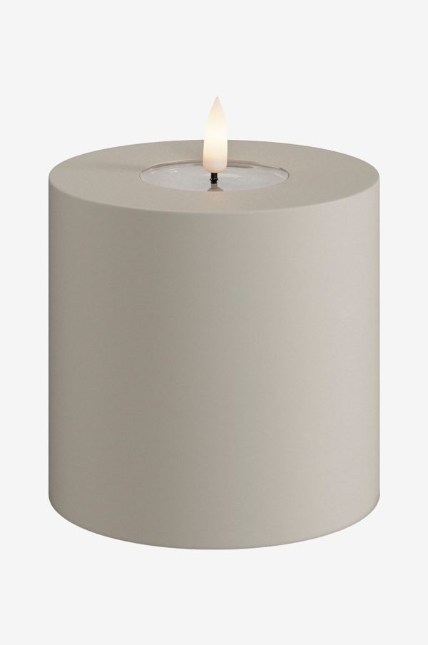 DeluxeHomeart - LED udend⌀rs bloklys 10x10 cm - Beige - Dekorationsbelysning - - Homeroom