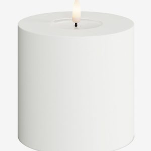 DeluxeHomeart - LED udend⌀rs bloklys 10x10 cm - Hvid - Dekorationsbelysning - - Homeroom