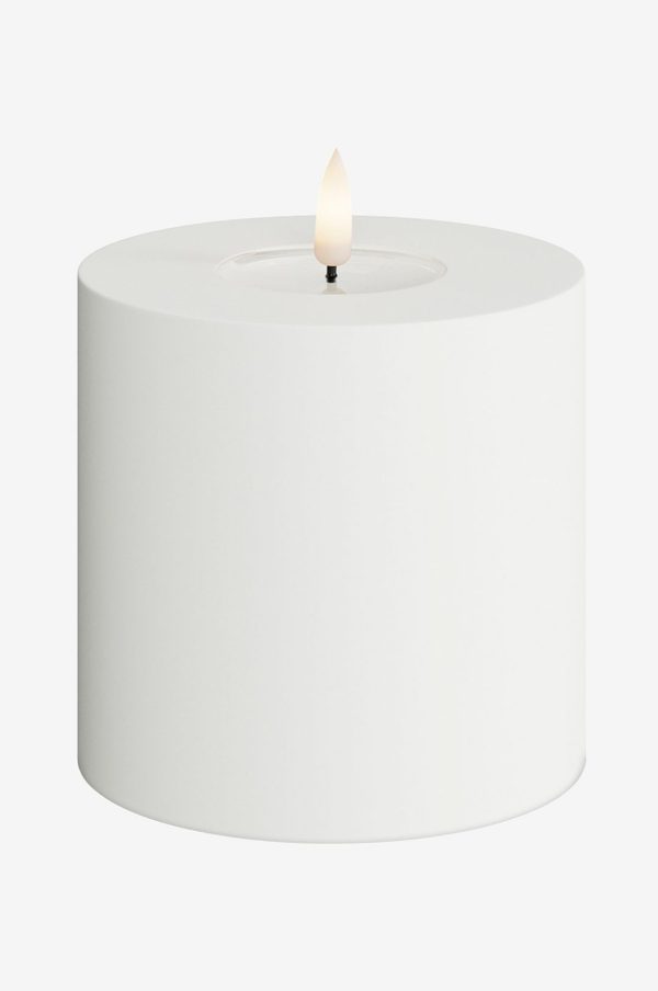 DeluxeHomeart - LED udend⌀rs bloklys 10x10 cm - Hvid - Dekorationsbelysning - - Homeroom