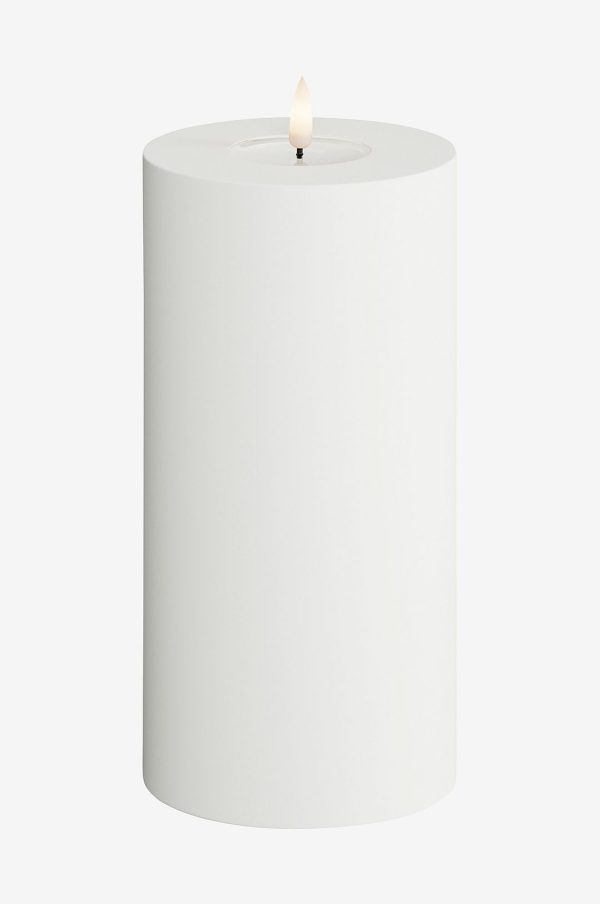 DeluxeHomeart - LED udend⌀rs bloklys 10x20 cm - Hvid - Dekorationsbelysning - - Homeroom