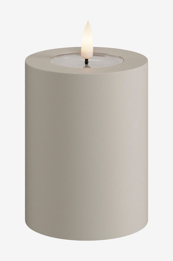 DeluxeHomeart - LED udend⌀rs bloklys 7,5x10 cm - Beige - Dekorationsbelysning - - Homeroom