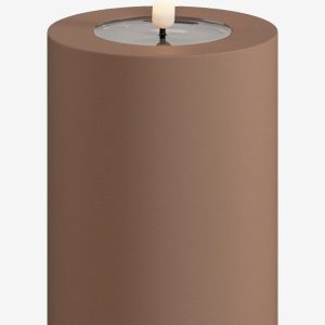 DeluxeHomeart - LED udend⌀rs bloklys 7,5x10 cm - Brun - Dekorationsbelysning - - Homeroom