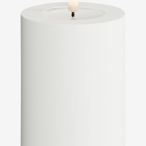 DeluxeHomeart - LED udend⌀rs bloklys 7,5x10 cm - Hvid - Dekorationsbelysning - - Homeroom