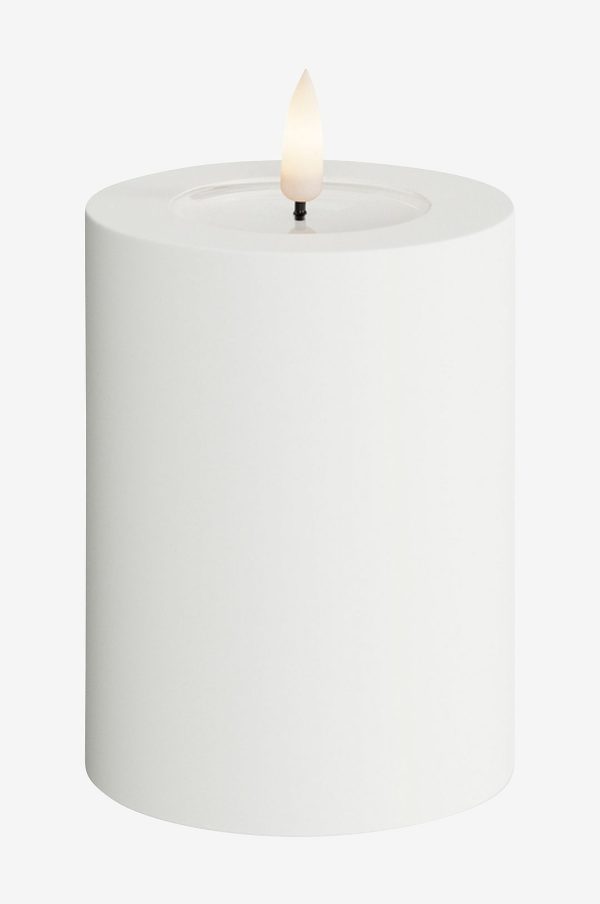 DeluxeHomeart - LED udend⌀rs bloklys 7,5x10 cm - Hvid - Dekorationsbelysning - - Homeroom