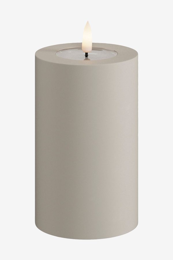 DeluxeHomeart - LED udend⌀rs bloklys 7,5x12,5 cm - Beige - Dekorationsbelysning - - Homeroom
