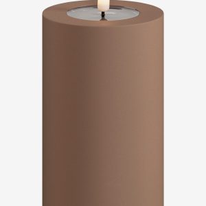 DeluxeHomeart - LED udend⌀rs bloklys 7,5x12,5 cm - Brun - Dekorationsbelysning - - Homeroom