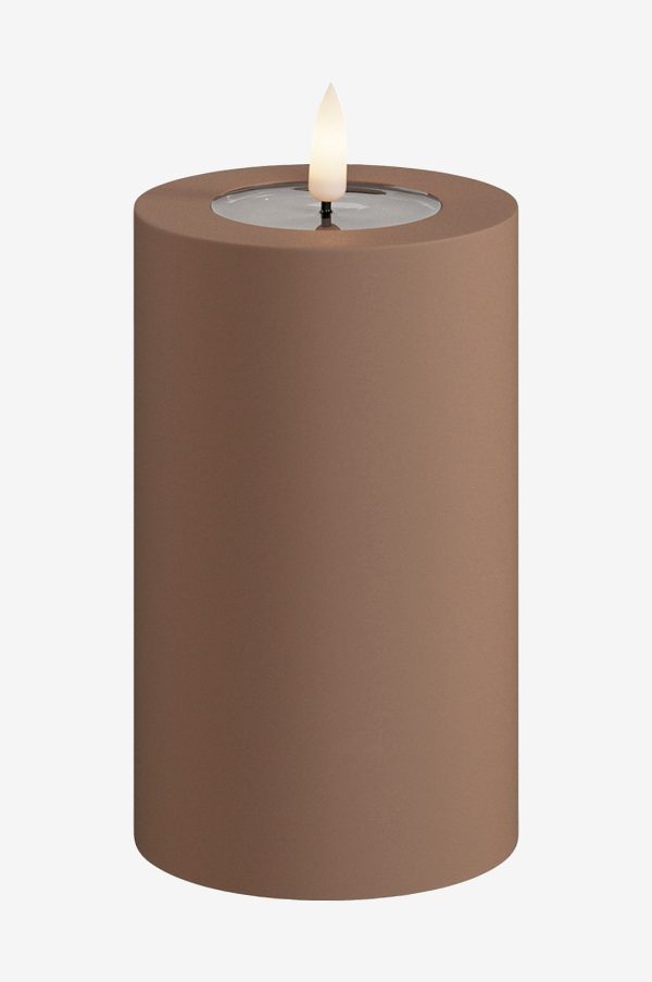 DeluxeHomeart - LED udend⌀rs bloklys 7,5x12,5 cm - Brun - Dekorationsbelysning - - Homeroom