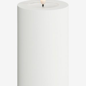 DeluxeHomeart - LED udend⌀rs bloklys 7,5x12,5 cm - Hvid - Dekorationsbelysning - - Homeroom
