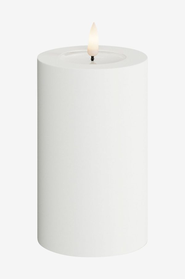 DeluxeHomeart - LED udend⌀rs bloklys 7,5x12,5 cm - Hvid - Dekorationsbelysning - - Homeroom