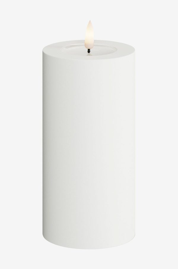 DeluxeHomeart - LED udend⌀rs bloklys 7,5x15 cm - Hvid - Dekorationsbelysning - - Homeroom