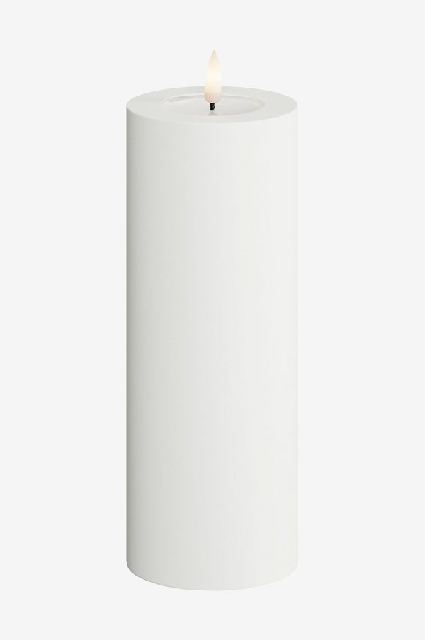 DeluxeHomeart - LED udend⌀rs bloklys 7,5x20 cm - Hvid - Dekorationsbelysning - - Homeroom