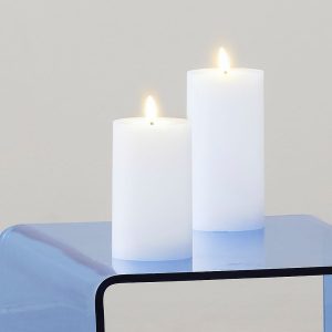 Star Trading - FLAMME FLOW bloklys LED 15 cm - Hvid - Lys - - Homeroom