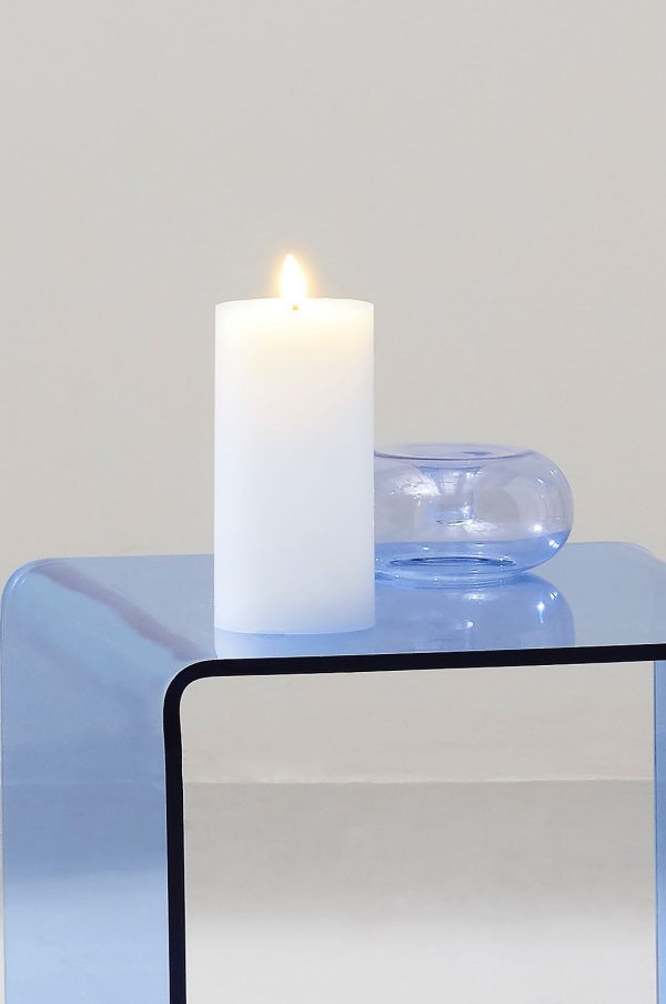 Star Trading - FLAMME FLOW bloklys LED 17,5 cm - Hvid - Lys - - Homeroom