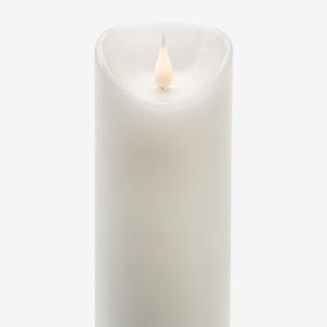 Konstsmide - B/O Vokslys, 7,5x17,5cm - Hvid - Dekorativ julebelysning - - Homeroom
