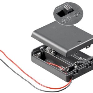 Batteriholder til 3 x AA, boks (med kabeltilslutning)