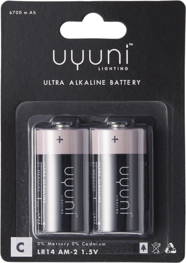 C Battery, 1,5V, 6700 mAh 2 Pack