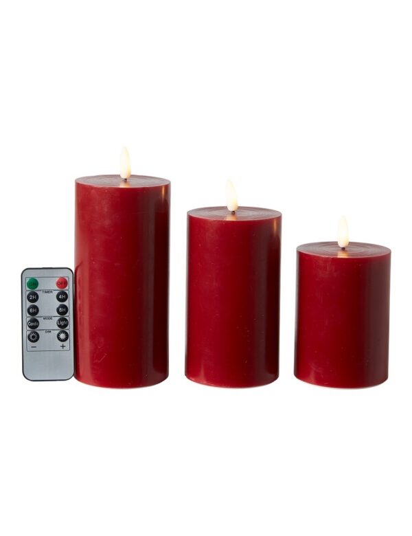 Conzept Electric LED bloklys 3D flamme 3 stk rød