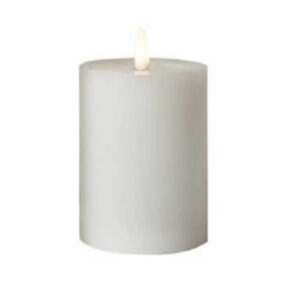 Conzept Electric bloklys 3D flamme Ø7,5x10 cm hvid