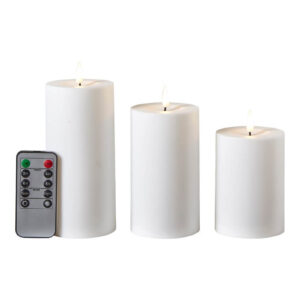 Da'Core LED bloklys 3 stk med 3D væge Hvid udendørs
