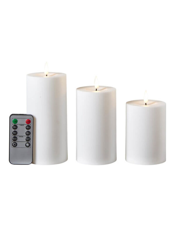 Da'Core LED bloklys 3 stk med 3D væge Hvid udendørs