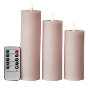 Da'Core LED bloklys flad top 3 stk rosa