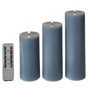 Da'core Led Bloklys flad top 3 stk Indigo