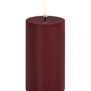 LED pillar bloklys, Wine red - H10,1 cm