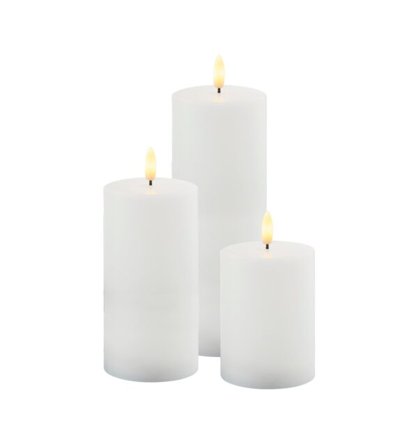 Sille Outdoor bloklys, hvid - 3 stk.