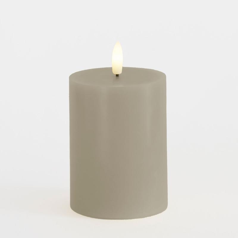 Sirius - Sille Bloklys Varm Grå, Ø7,5xH10cm