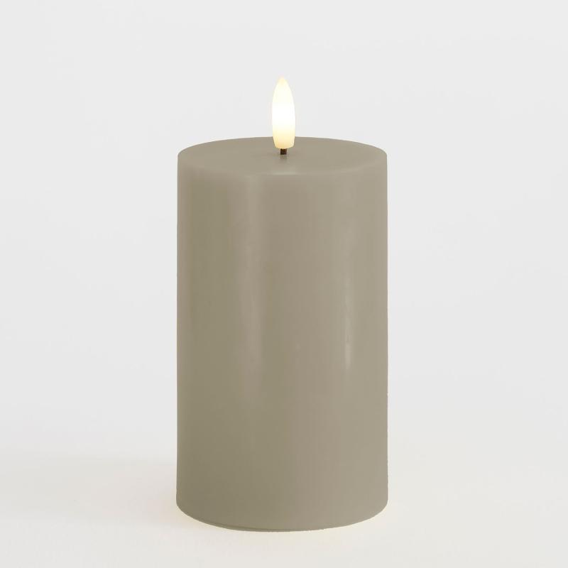 Sirius - Sille Bloklys Varm Grå, Ø7,5xH12,5cm