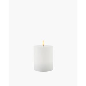 Sirius - Sille Genopladelig Bloklys Ø 10 cm x 12,5 cm, hvid