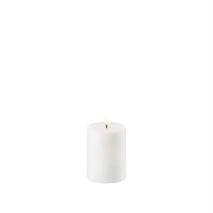 Uyuni Lighting LED Pillar bloklys - Ø7,8 x H10 cm - Nordic White - Remoter og C-batterier