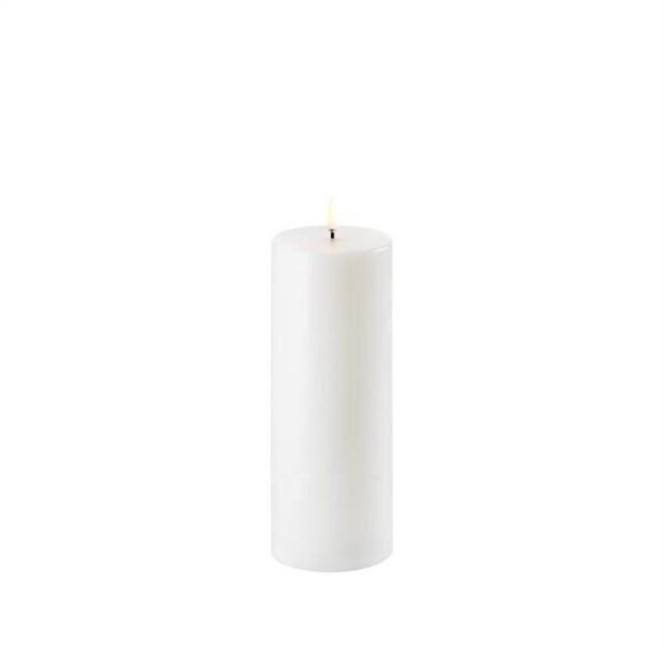 Uyuni Lighting LED Pillar bloklys - Ø7,8 x H20 cm - Nordic White - inkl. remoter og C-batterier