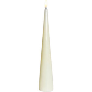 Sirius Sille kegle LED bloklys, batteri, råhvid, H26 cm