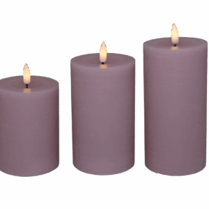 LED bloklys, rosa, 3 pak inkl. fjernbetjening