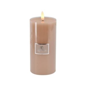 La Vida LED Bloklys m. statisk flamme - Champagne H15xØ7,4 cm