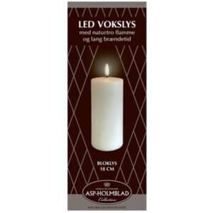 Asp-Holmblad LED-Voks bloklys
