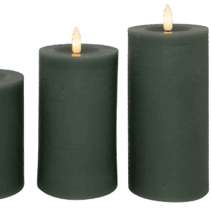 LED bloklys, grøn, 3 pak inkl. fjernbetjening