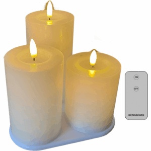 Veli Line LED bloklys, genopladelig, 3-pak